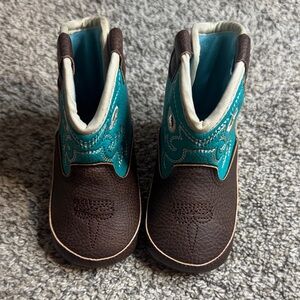 Ariat Baby Brown and Blue Western Boots